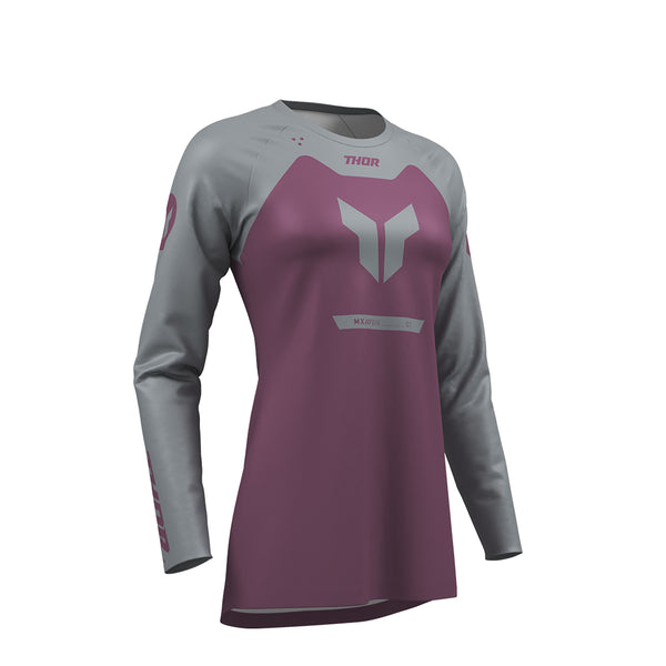 Thor MX Jersey S26  Womens Ridemode Menace Pur Gray Large