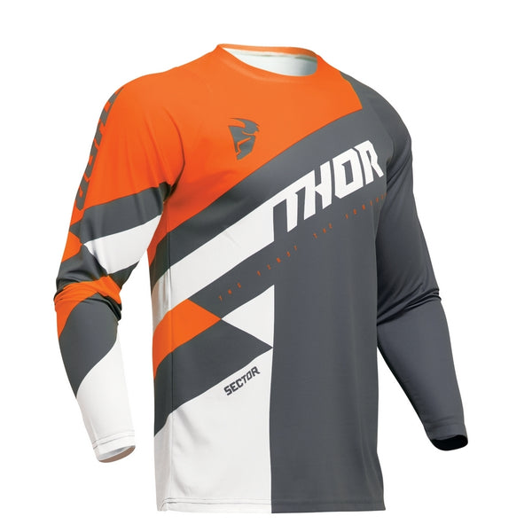 Thor MX Jersey  Sector Youth Checker Charcoal Orange 2XS
