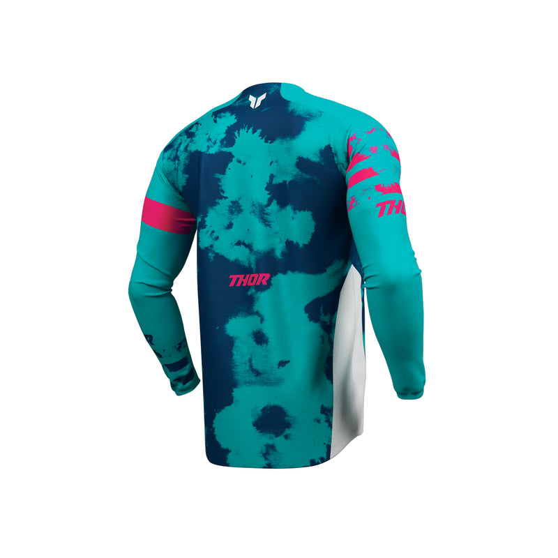 Thor MX Jersey S26  Youth Launchmode Bleach White Aqua 2XS