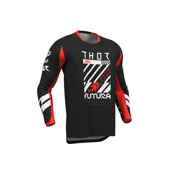Thor MX Jersey S26  Youth Launchmode Futura Black Red XS