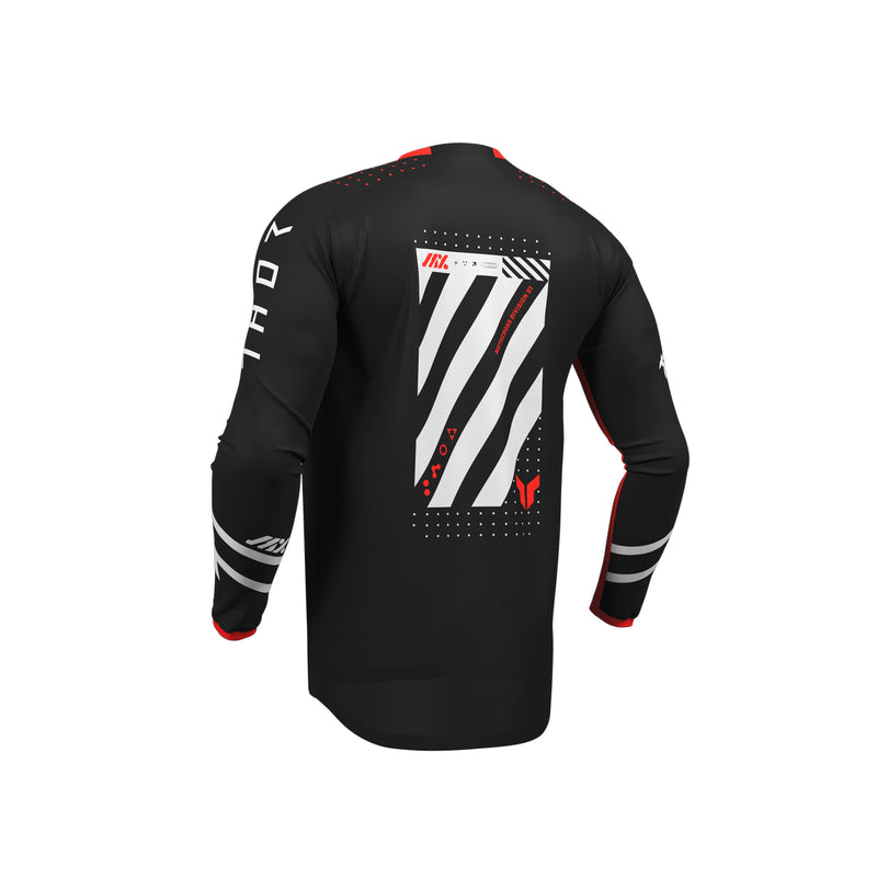 Thor MX Jersey S26  Youth Launchmode Futura Black Red Large