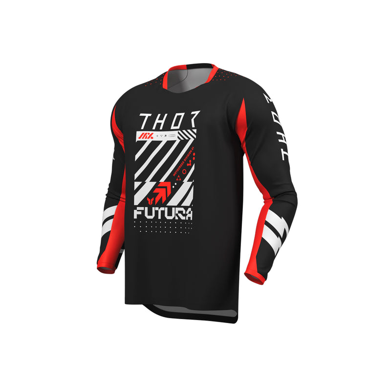 Thor MX Jersey S26  Youth Launchmode Futura Black Red Large