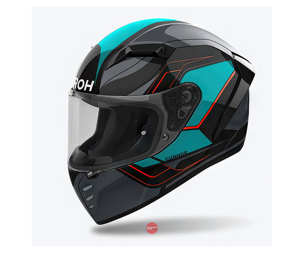 Airoh Connor Dunk Black Teal Gloss Helmet Size Medium 58cm