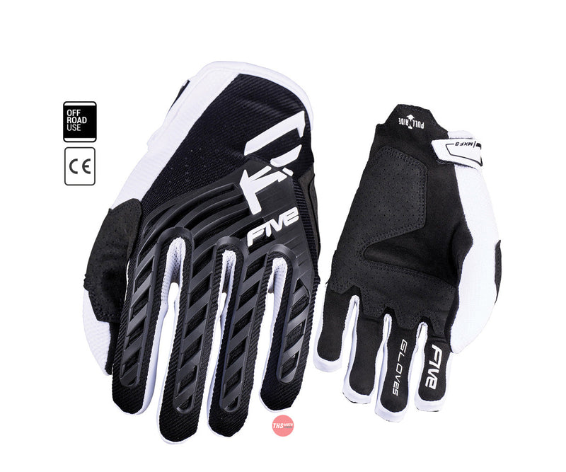 Five 10/L MXF3 Evo Black/white Glove Size Large