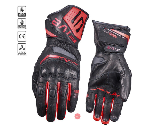 Five 12/2XL Rfx Sport Evo Black/fluro Red Gloves Size 2XL