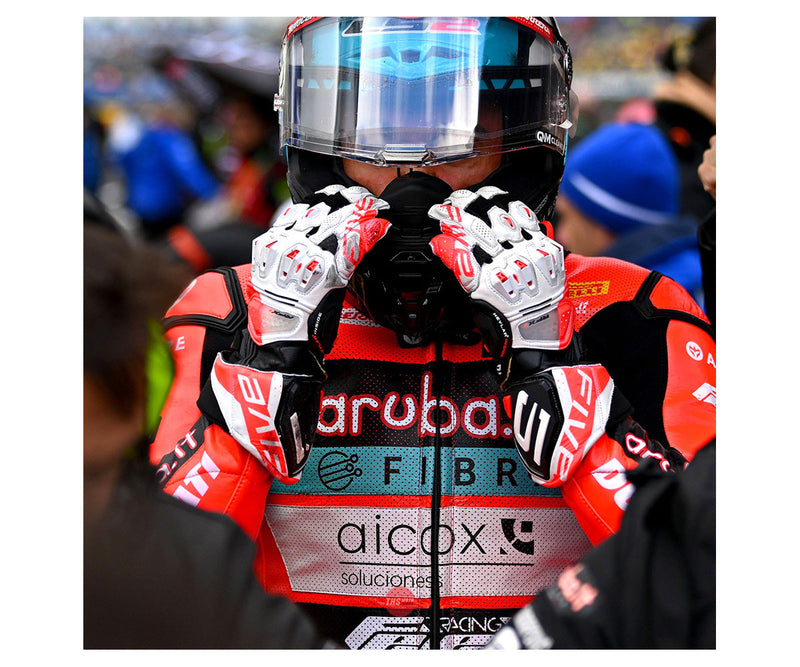 Five 08/S RFX1 Evo White/red Race Gloves Size Small