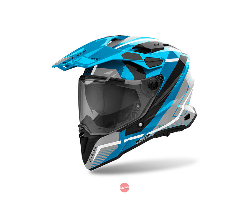 Airoh Commander 2 Mavick Cerulean Blue Gloss ADV Helmet Size Small 56cm