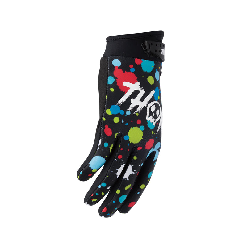 Thor MX Glove S26  Youth Launchmode Splat Black Small