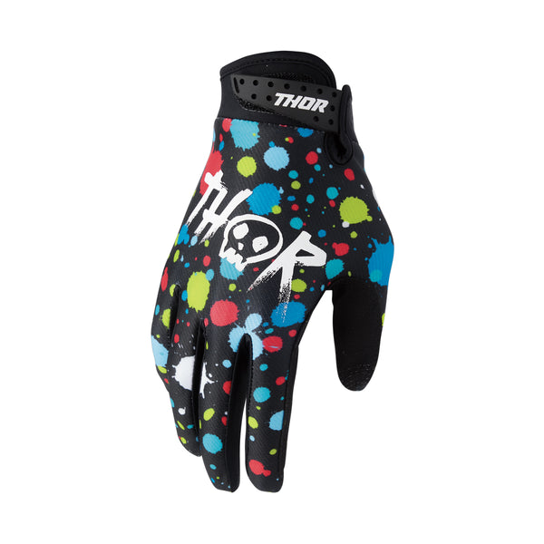 Thor MX Glove S26  Youth Launchmode Splat Black Small
