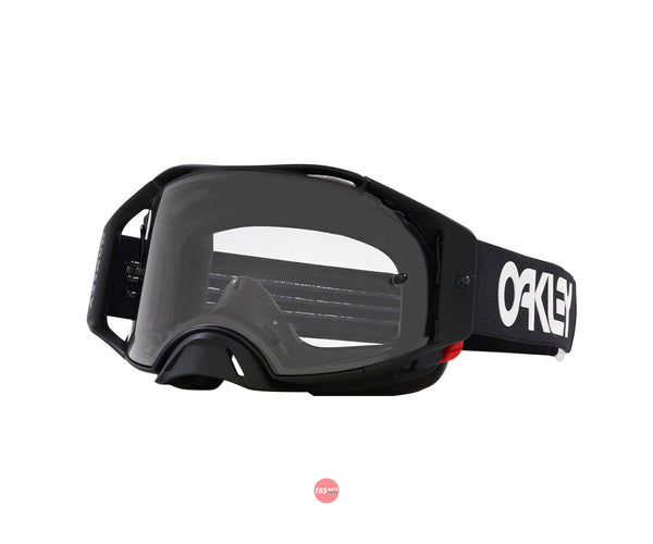 Oakley Airbrake MX Goggles Black White B1B with Clear Lens