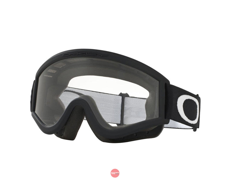 Oakley L-Frame MX Goggles OTG Jet Black with Dark Grey & Clear Lens