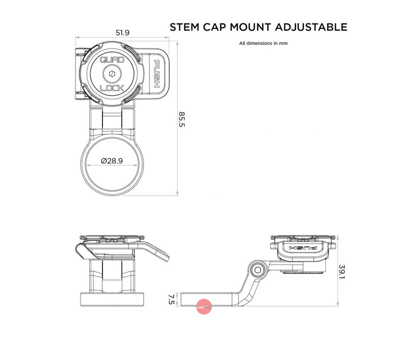 Quad Lock stem Cap Mount Pro Adjustable