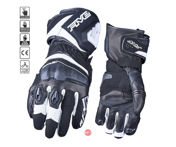 Five RFX4 EVO Black/White Gloves Womens Size 07 XS
