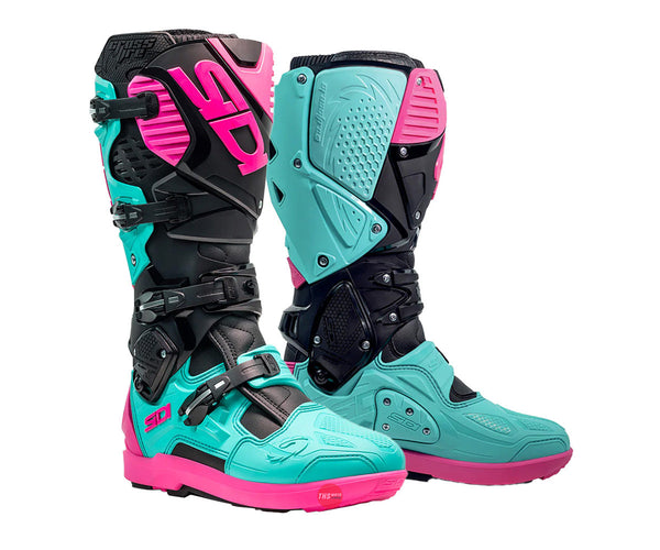 Sidi Crossfire3 Srs 45 Black/mint/pink Mx Boots Size EU 45