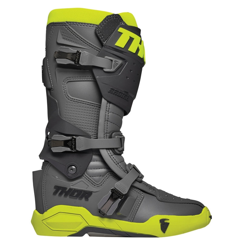 Thor MX Motocross Boots S25  Radial Mens Grey Fluro Yellow Size 8 EU 42