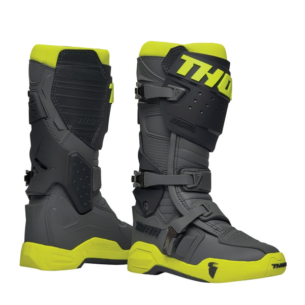 Thor MX Motocross Boots S25  Radial Mens Grey Fluro Yellow Size 10 EU 44
