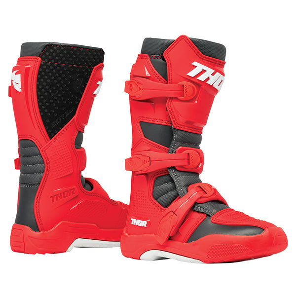 Thor MX Motocross Boots S25  Blitz Xr Youth Red Charcoal Size 6 EU 38