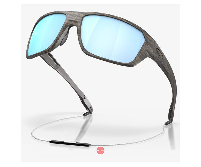 Oakley Sunglasses Split Shot Woodgrain with PRIZM Deep Water Polarized Lens