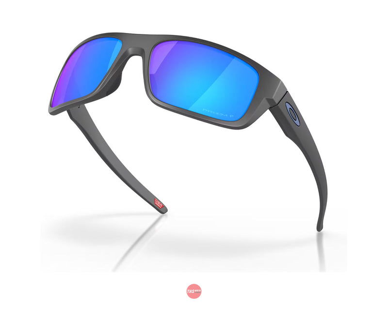 Oakley Sunglasses Drop Point Matte Dark Grey with PRIZM Sapphire Polarized Lens