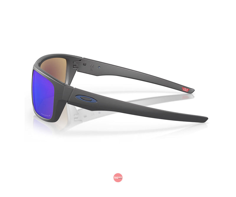 Oakley Sunglasses Drop Point Matte Dark Grey with PRIZM Sapphire Polarized Lens