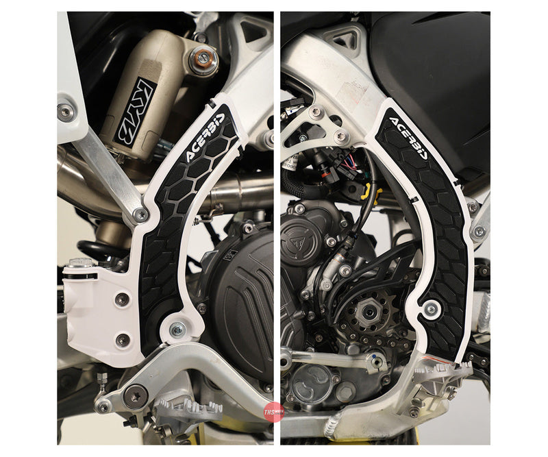 Acerbis X-Grip Frame Guards White/Black  Triumph TF250-X 2025-