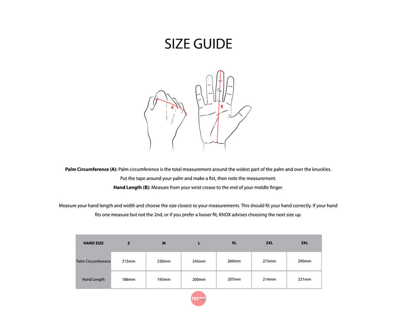 Knox 2XL Handroid MK5 Motorcycle Gloves All Black Size 2XL