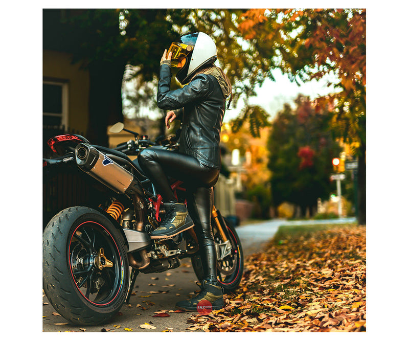 Falco 41 Harlem Lady Motorcycle Boots Army Green Size EU 41