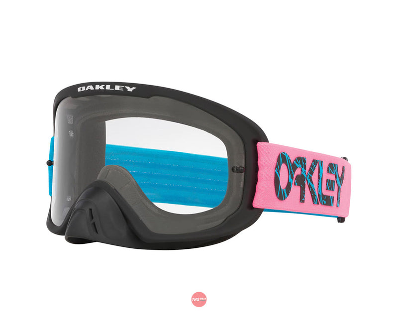 Oakley O-frame 2.0 Pro Mx Goggle 2-Stroke Blue/pink W/ Clear Lens