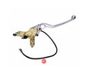 Brembo Front Brake Master Cylinder. Ps16 Remote Res. Gold With Left Hand Mirror Mount