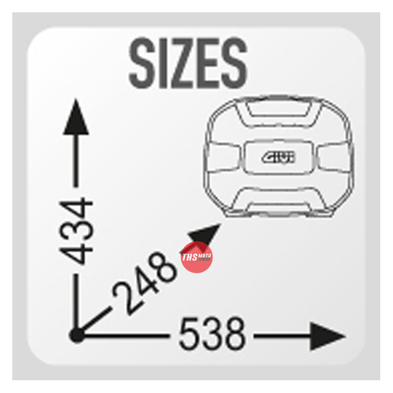 Givi Monokey Top Box/Pannier (Pl/Plr) 35Lt Trekker Lite Silver