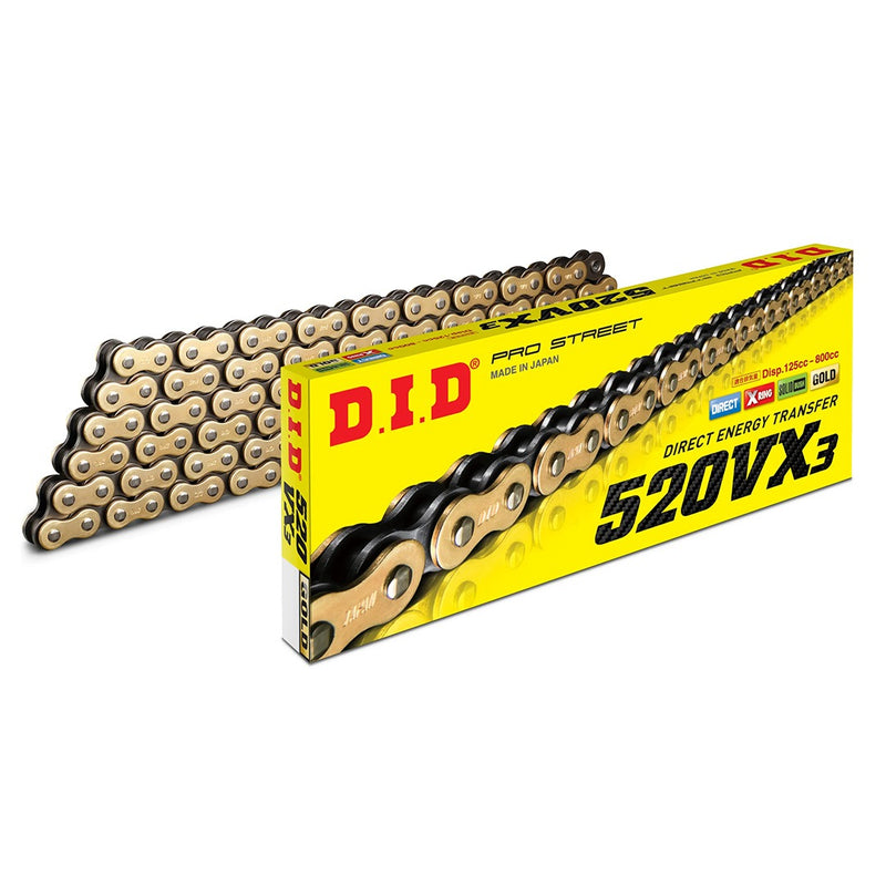 DID 520VX3 Chain x 116FB G&B Solid Bush clip link