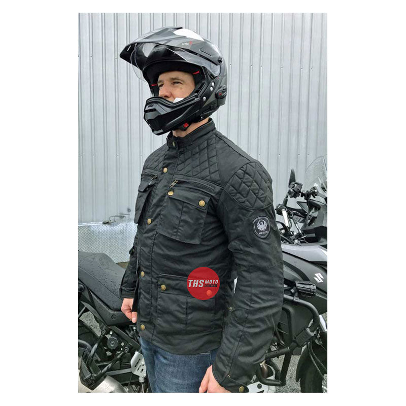 Merlin Edale Wax Cotton Jacket Black Medium THS Moto NZ