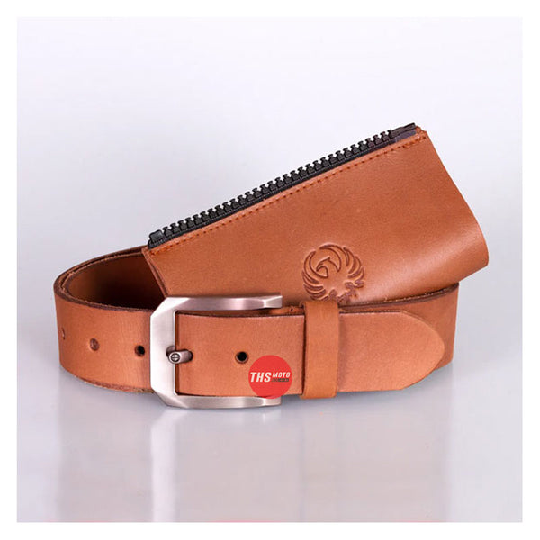 Merlin Mens Belt With Jacket Connecting Zip Leather Brown Size 38-40
