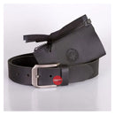 Merlin Mens Belt With Jacket Connecting Zip Leather Black Size 30-32