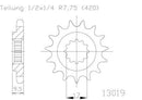 Moto Master Sprocket Front Steel 12T GasGas 61.013.11.12
