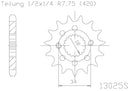 Moto Master Sprocket Front Steel 15T Honda 61.016.11.15