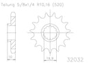 Moto Master Sprocket Front Steel 13T Kawasaki 61.022.11.13