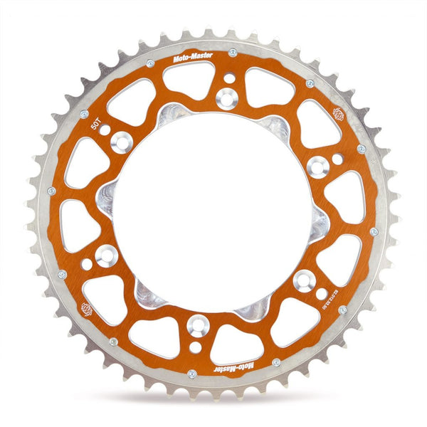 Moto Master Sprocket Rear Fusion Dual Ring Orange 50T