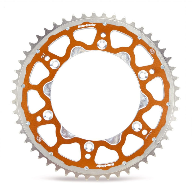 Moto Master Sprocket Rear Fusion Dual Ring Orange 50T