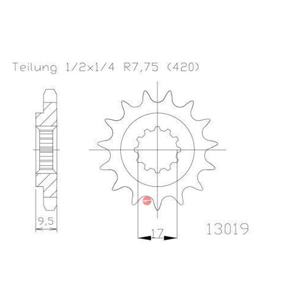 Moto Master Sprocket Front 14T 14 Tooth