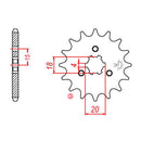MTX Parts Spkt Front Oe Steel 1324 13T