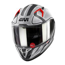 Givi Helmet Full Face 50.8 Racer Matt Black/Titanium Silver Size 2XL 63cm (Clear Visor)