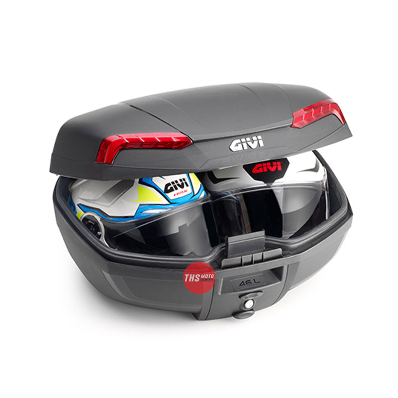 Givi Monolock Top Box 46Lt Riviera Black Tech Reflectors