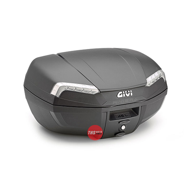 Givi Monolock Top Box 46Lt Riviera Black Tech Reflectors