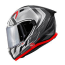 Givi Helmet Full Face 50.8 Racer Matt Black/Titanium Silver Size Large 60cm (Clear Visor)