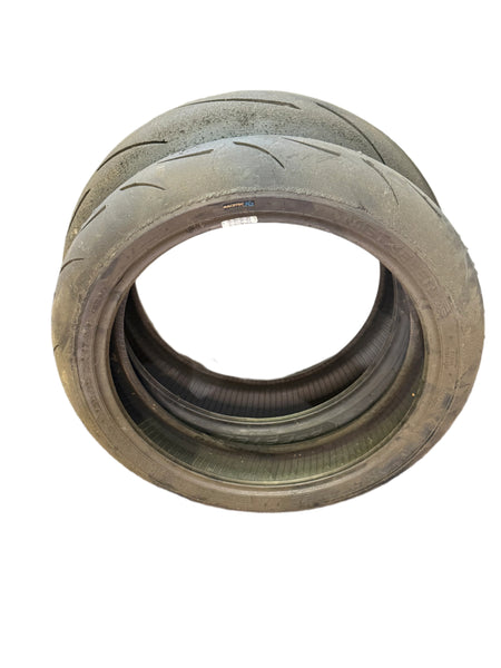 Second Hand Tyre Set - Metzeler Racetec RR 120/70-17 K1 and 160/60-17 K2