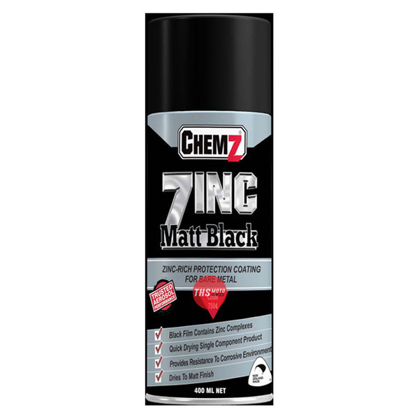 Chemz Matt Black Zinc Aerosol 400 Ml