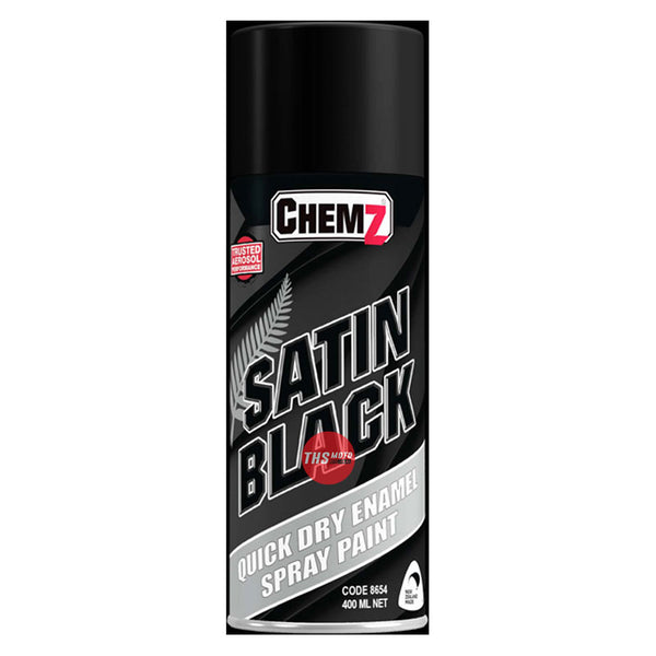 Chemz Black Satin Enamel Paint Aerosol 400 Ml