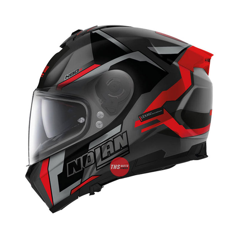 Nolan Helmet N80-8 Wanted Flat Lava Grey / Red Size Large