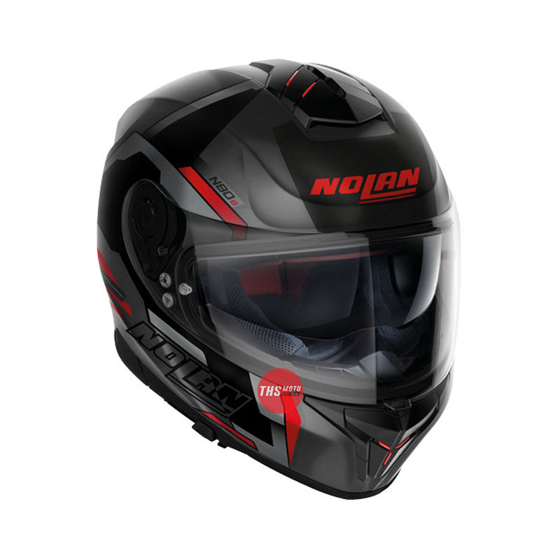 Nolan Helmet N80-8 Wanted Flat Lava Grey / Red Size Small